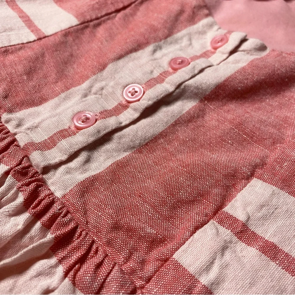 Janie and Jack Red Striped Linen Blend Sleeveless Dress Baby Toddler Size 18-24M